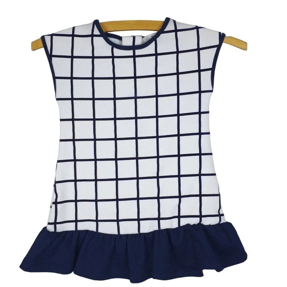 H&M Girls Navy and white shift dress Size 1 1/2- 2 Y - Picture 1 of 8